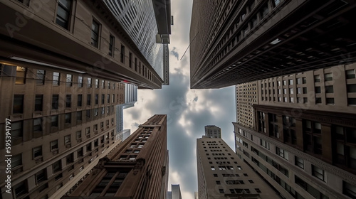 sky in the financial district Generative AI