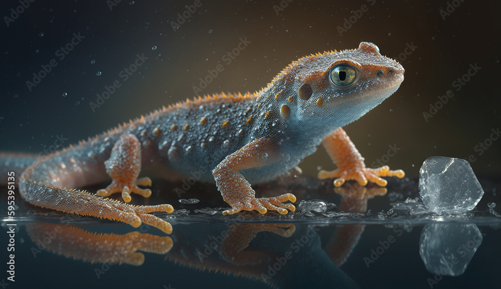 Newt with ice AI Generated Newt with ice AI Generated