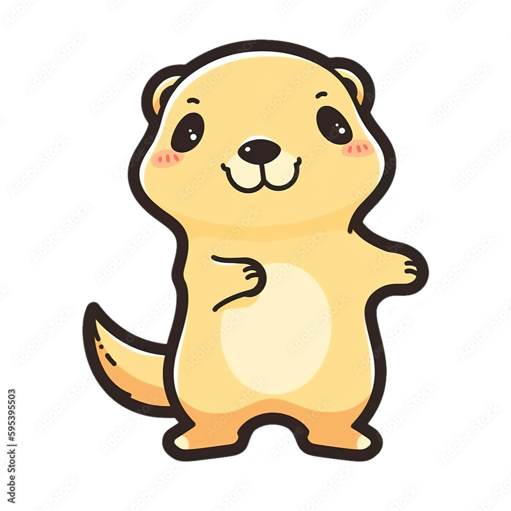Kawaii black-tailed prairie dog, cartoon style Kawaii black-tailed prairie dog, cartoon style