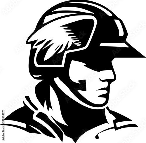 Military - Minimalist and Flat Logo - Vector illustration