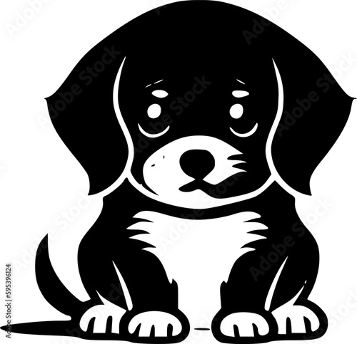 Puppy | Minimalist and Simple Silhouette - Vector illustration