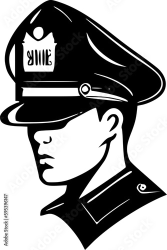 Police | Minimalist and Simple Silhouette - Vector illustration