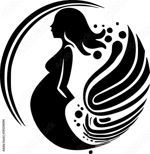 Pregnancy - Minimalist and Flat Logo - Vector illustration