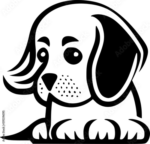 Puppy - Minimalist and Flat Logo - Vector illustration