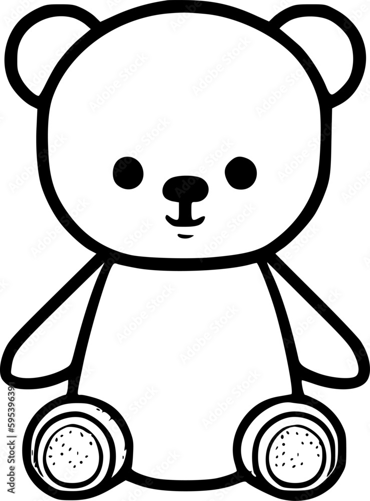Teddy Bear | Black and White Vector illustration Teddy Bear | Black and White Vector illustration