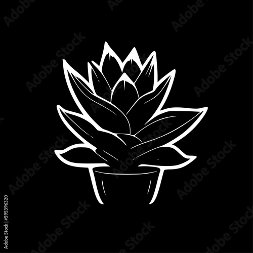 Succulent | Black and White Vector illustration