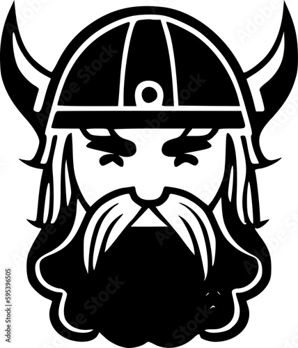 Viking - Black and White Isolated Icon - Vector illustration