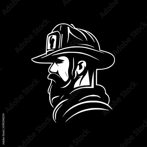 Firefighter - Minimalist and Flat Logo - Vector illustration