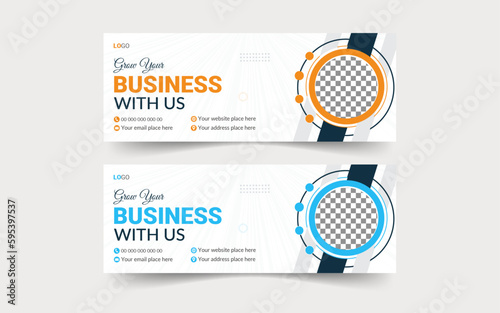 Creative email signature template or email footer and personal 
social media cover design template.Simple modern and minimalist professional 
email signature or email footer template.
