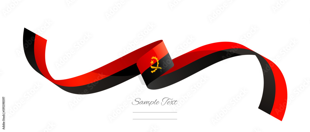 Angolan flag ribbon vector illustration. Angola flag ribbon on abstract ...
