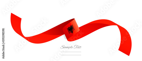 Albanian flag ribbon vector illustration. Albania flag ribbon on abstract isolated on white color background
