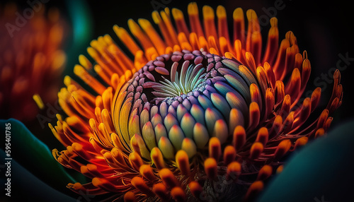 Vibrant colors of nature in a flower generated by AI