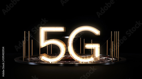 5G (Mobilfunkstandard) stehend für die fünfte Generation des Mobilfunks (Generative AI) photo