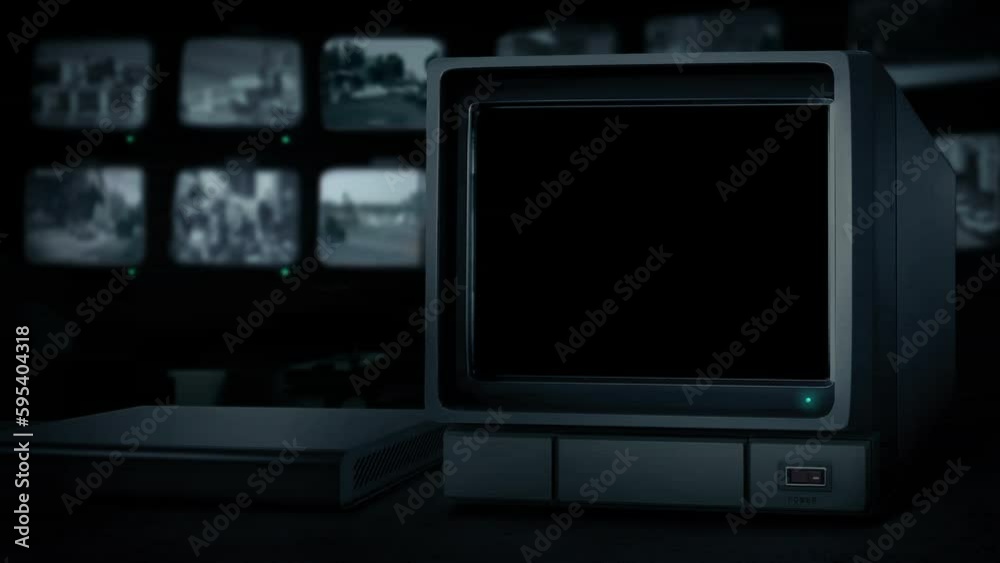 CCTV Television Screen Empty Cutout With Alpha Channel