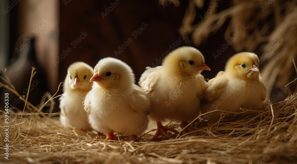 chicken on a farm. Generative AI chicken on a farm. Generative AI