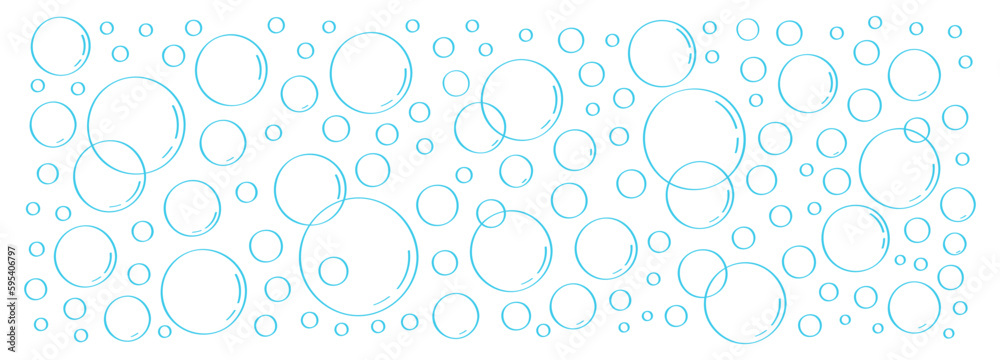 Water bubble vector in doodle style. Bubbles hand drawn illustration. Line water drops in sketch style.