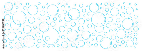 Water bubble vector in doodle style. Bubbles hand drawn illustration. Line water drops in sketch style.