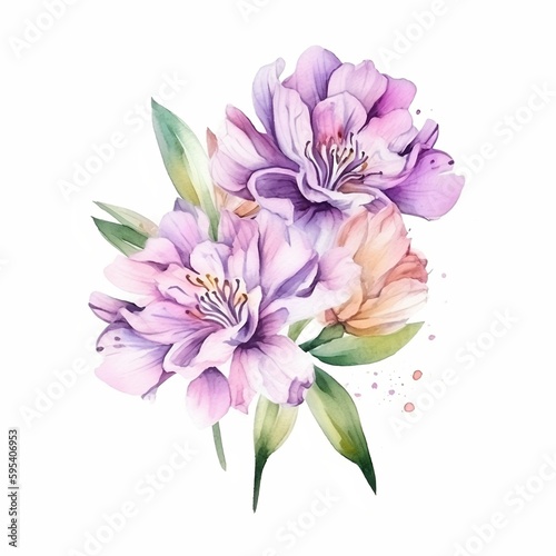 bouquet of pink flowers in watercolor
