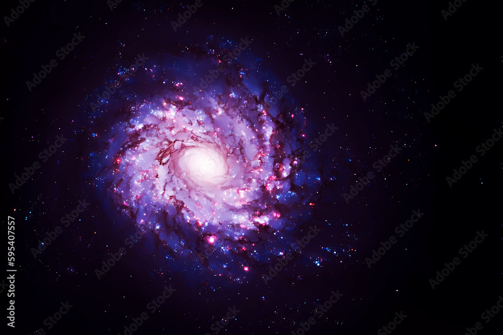 A beautiful purple galaxy. Background. Elements of this image furnished NASA.