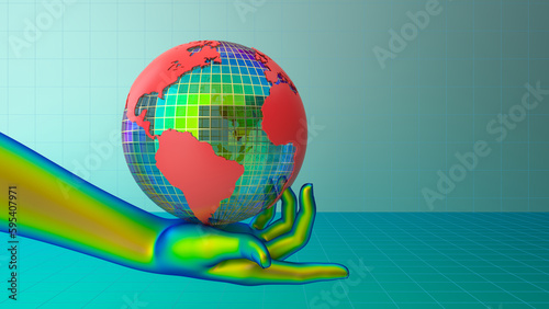 Fototapeta Naklejka Na Ścianę i Meble -  Hand holding earth