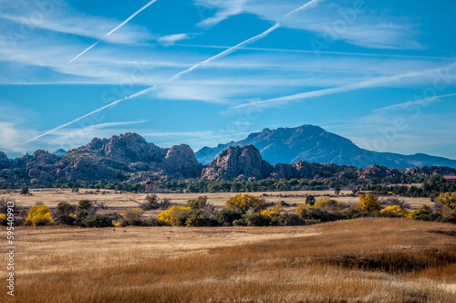 landscape with sky and mountains photo