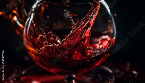 Luxury whiskey pouring, glass reflecting celebration elegance generated by AI