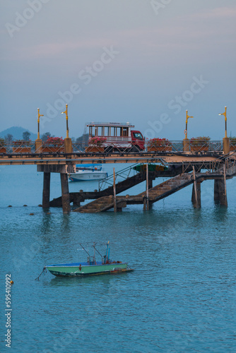 wooden bridge in the sea in Phuket