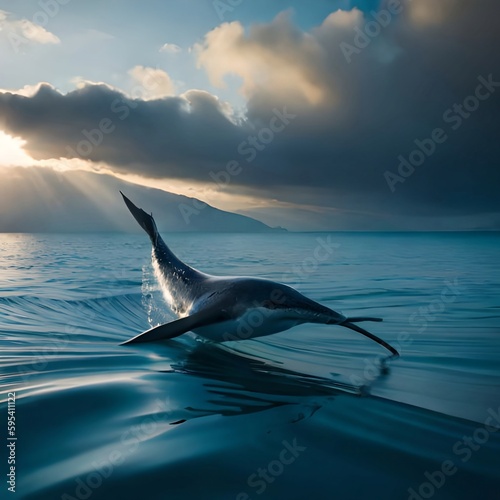 dolphin jumping into the sea