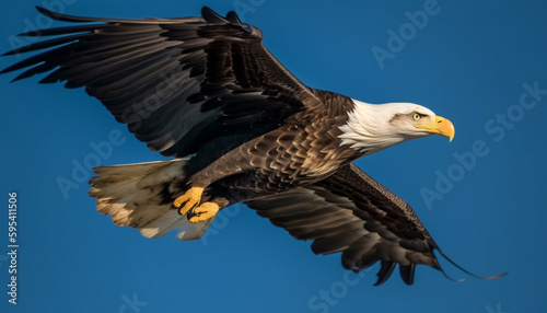 Majestic bird of prey flying with fish generated by AI © Jeronimo Ramos