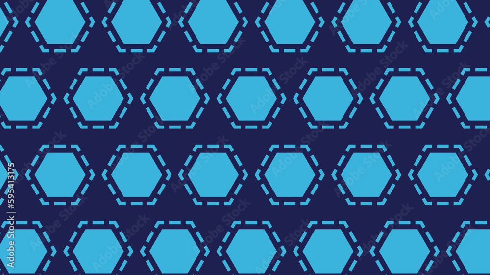 Naklejka premium light blue hexagon pattern on dark blue background