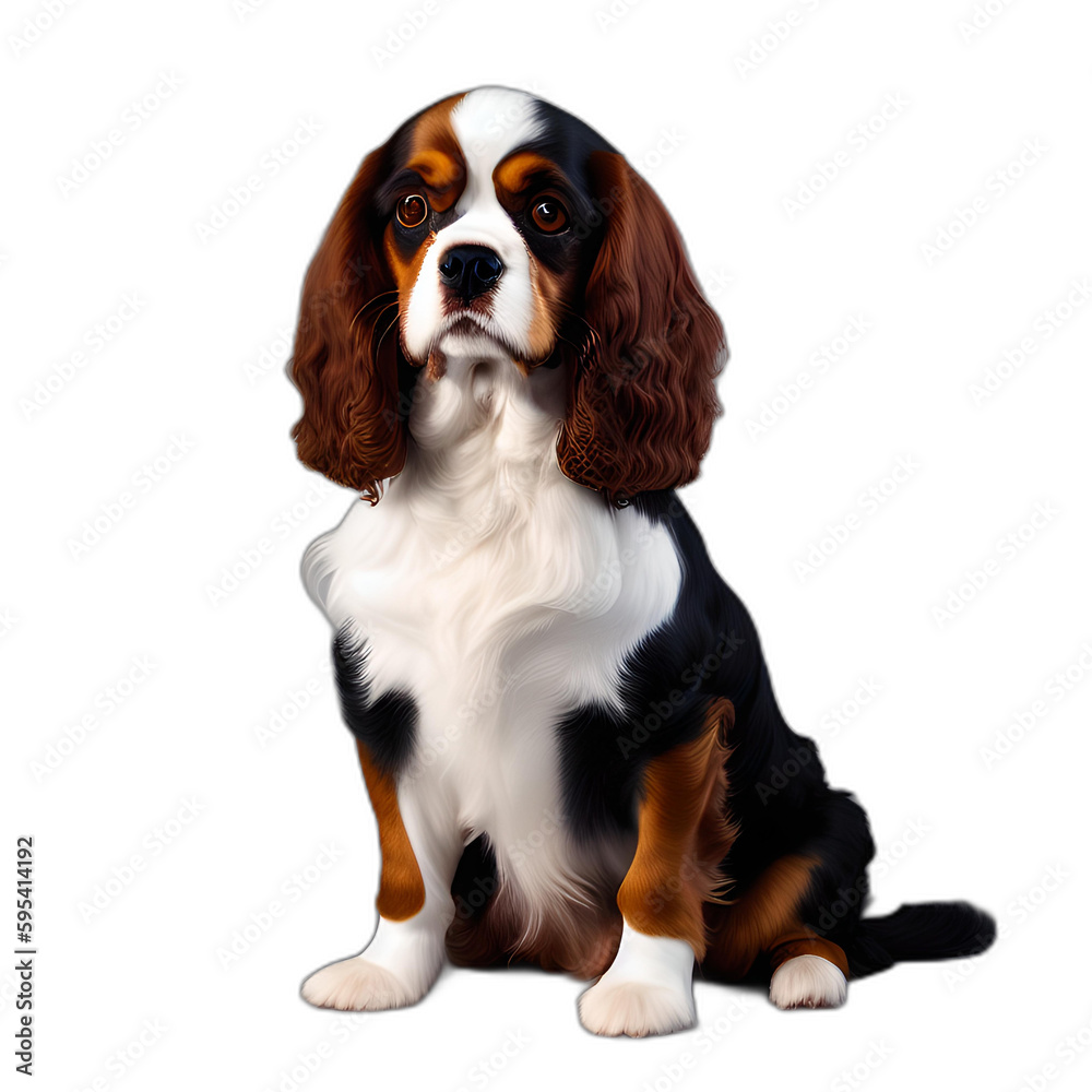 An illustration dog(Cavalier King Charles Spaniel)