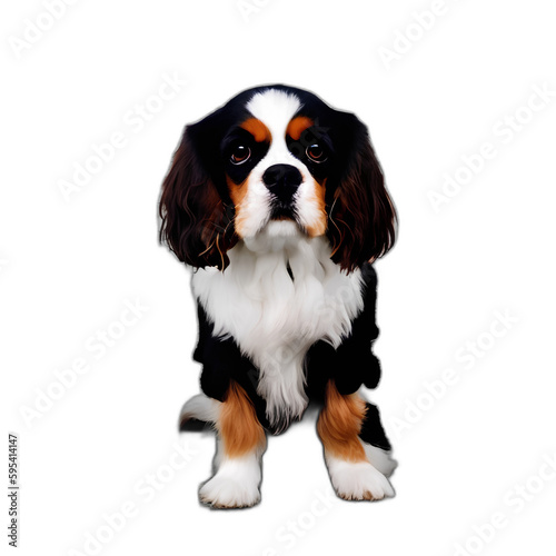 An illustration dog(Cavalier King Charles Spaniel)