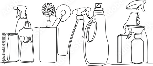 Home cleaning service landing page design concept, illustration of janitors with cleaning tools. Vector illustration