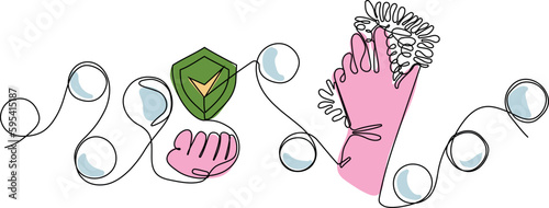 Home cleaning service landing page design concept, illustration of janitors with cleaning tools. Vector illustration