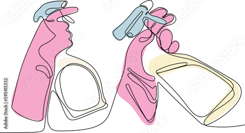 Home cleaning service landing page design concept, illustration of janitors with cleaning tools. Vector illustration