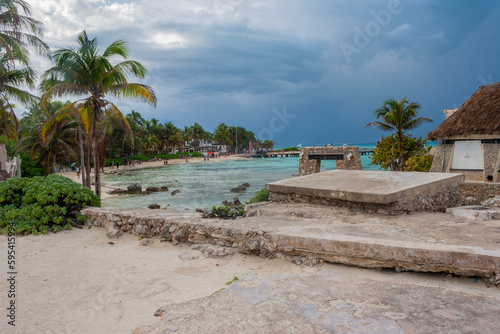 Isla Mujeres, Quintana Roo, Mexico, January 29nd, 2023: Building in Playa Secreto, isla mujeres