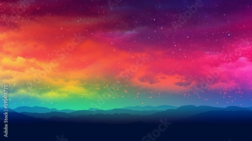 Fantasy sky gradation background material, colorful and melhenic images of the universe. AI generative © SANGHYUN