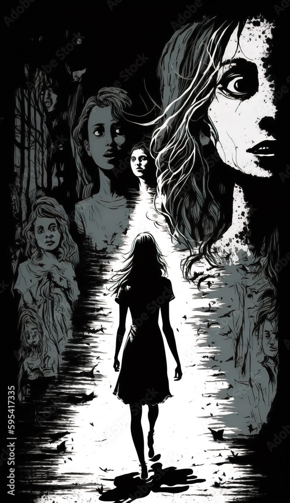 Shadow Angst Drawing dark shadows chasing people mental health concept, depression, Anxiety ...