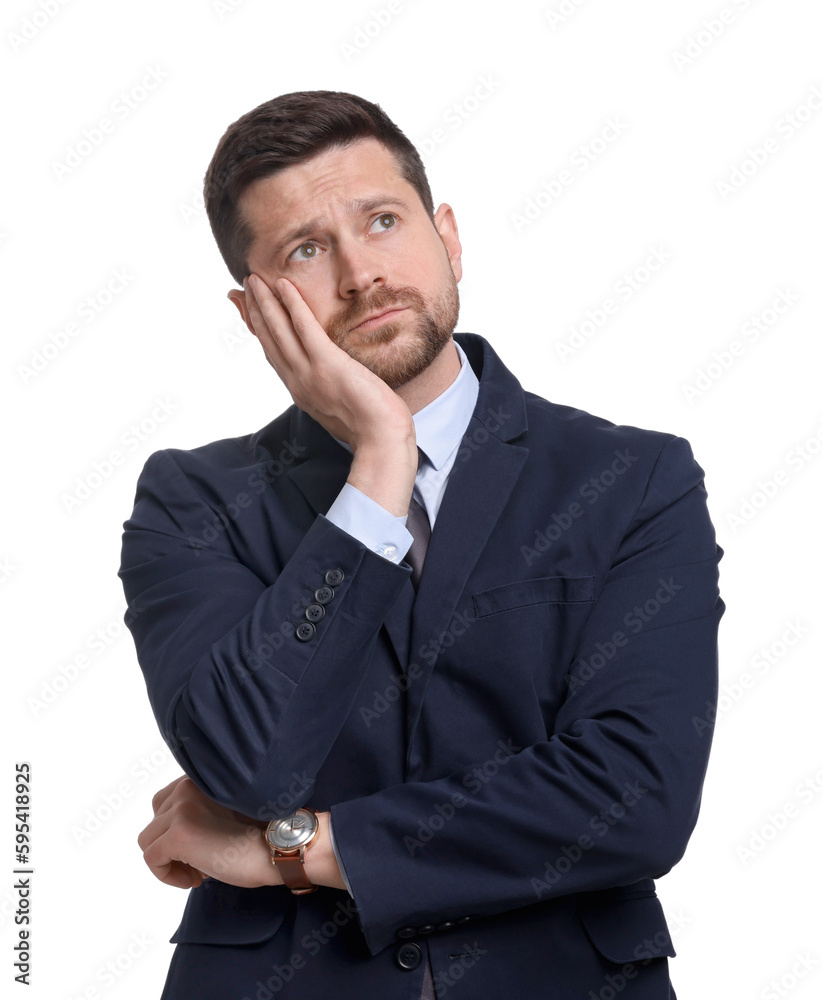 Handsome bearded businessman in suit on white background Handsome bearded businessman in suit on white background