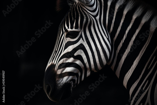 Zebra close up with generative AI technology