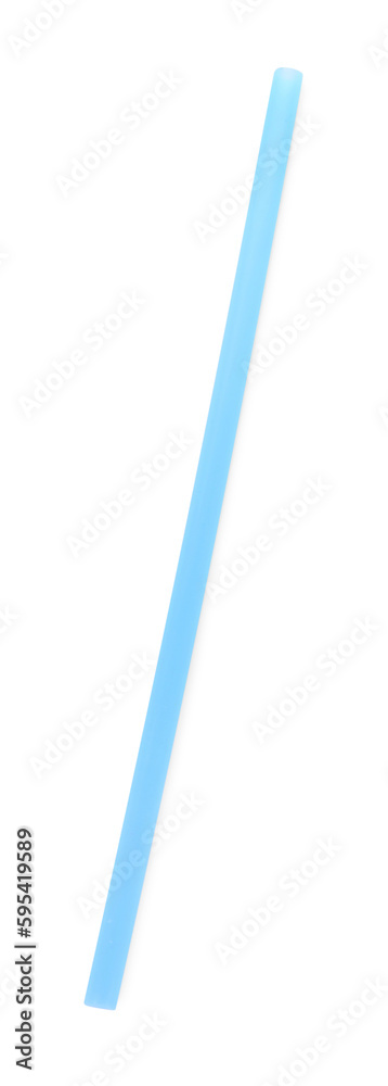 Light blue plastic cocktail tube isolated on white Light blue plastic cocktail tube isolated on white