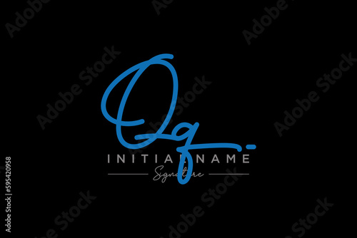 Initial QQ signature logo template vector. Hand drawn Calligraphy lettering Vector illustration.