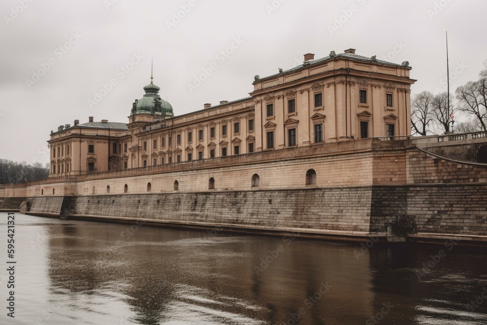 Royal Palace in Stockholm, Sweden. Generative AI