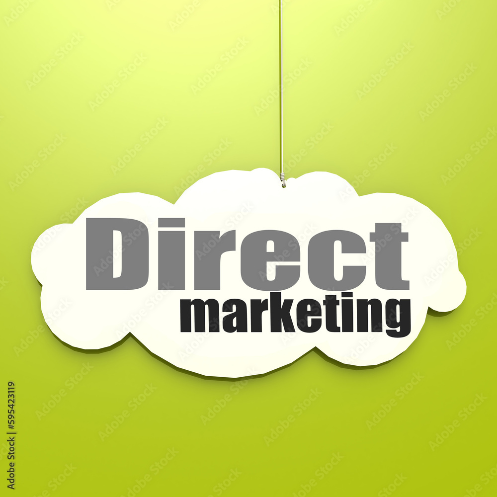 Direct marketing word on white cloud Direct marketing word on white cloud