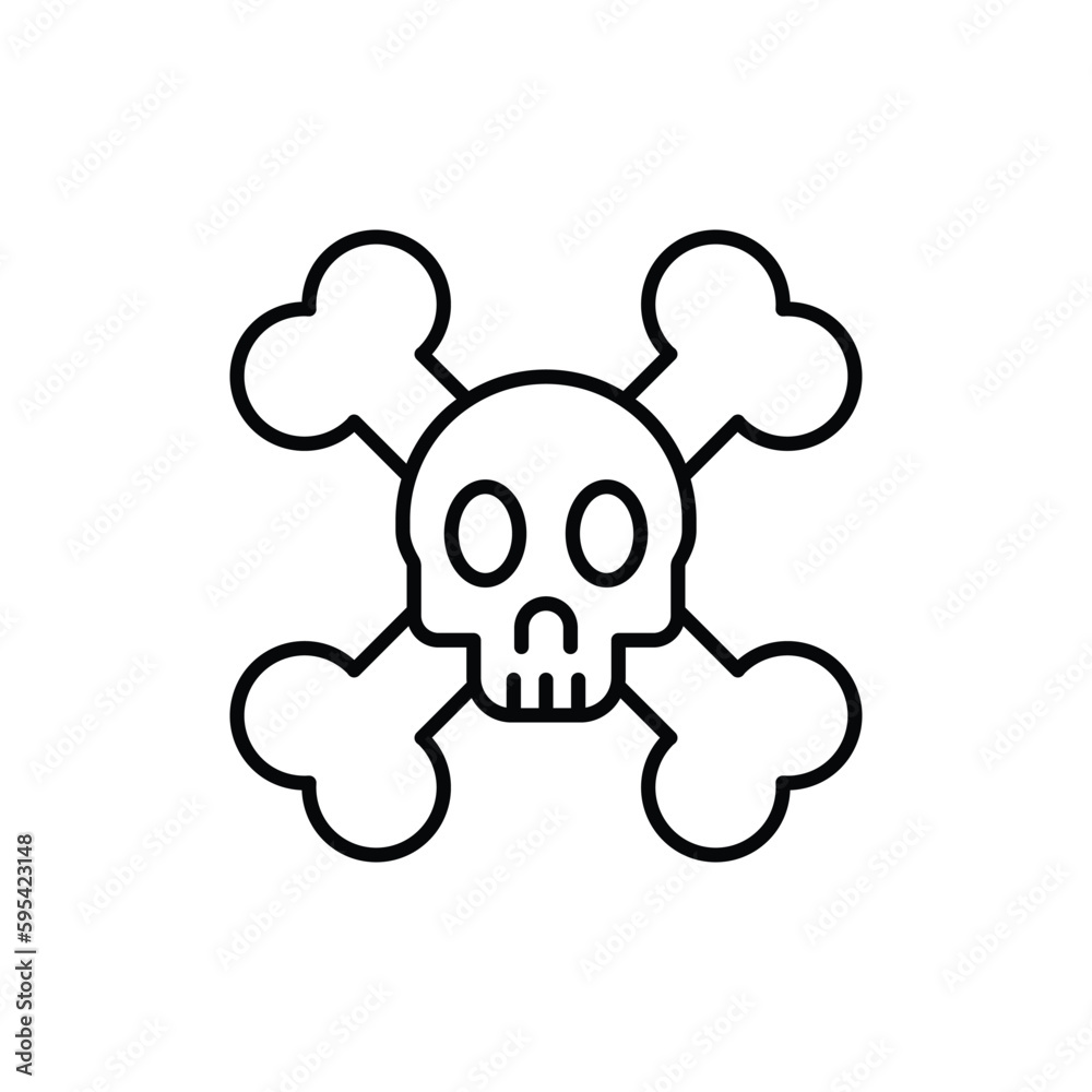 skull icon. outline icon. skull icon. outline icon.