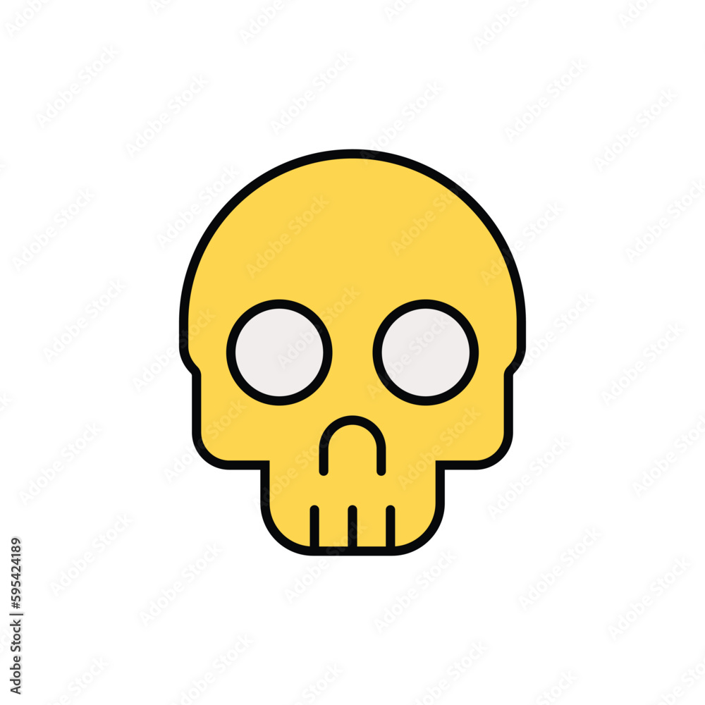 skull icon. filled outline icon.