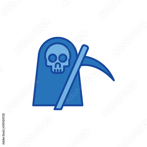 devil icon.  blue icon.