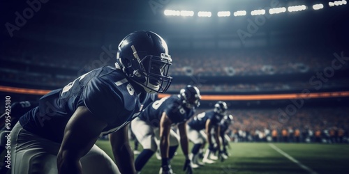 photorealistic NFL Football on a football field, Generative A