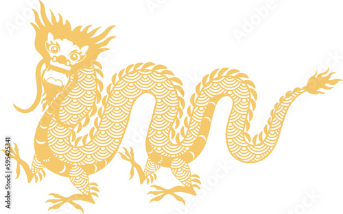 Happy chinese new year 2024 zodiac sign dragon - vector illustration