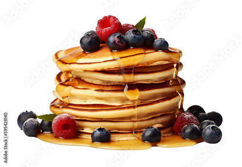 Pancakes in transparent background. Generative AI.